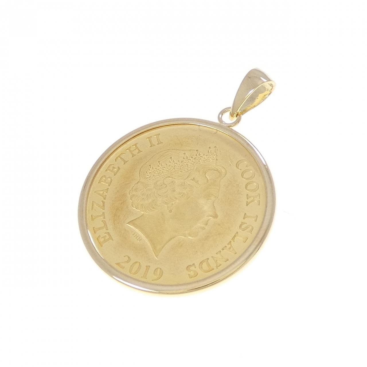 K18YG(枠) コイン ペンダント