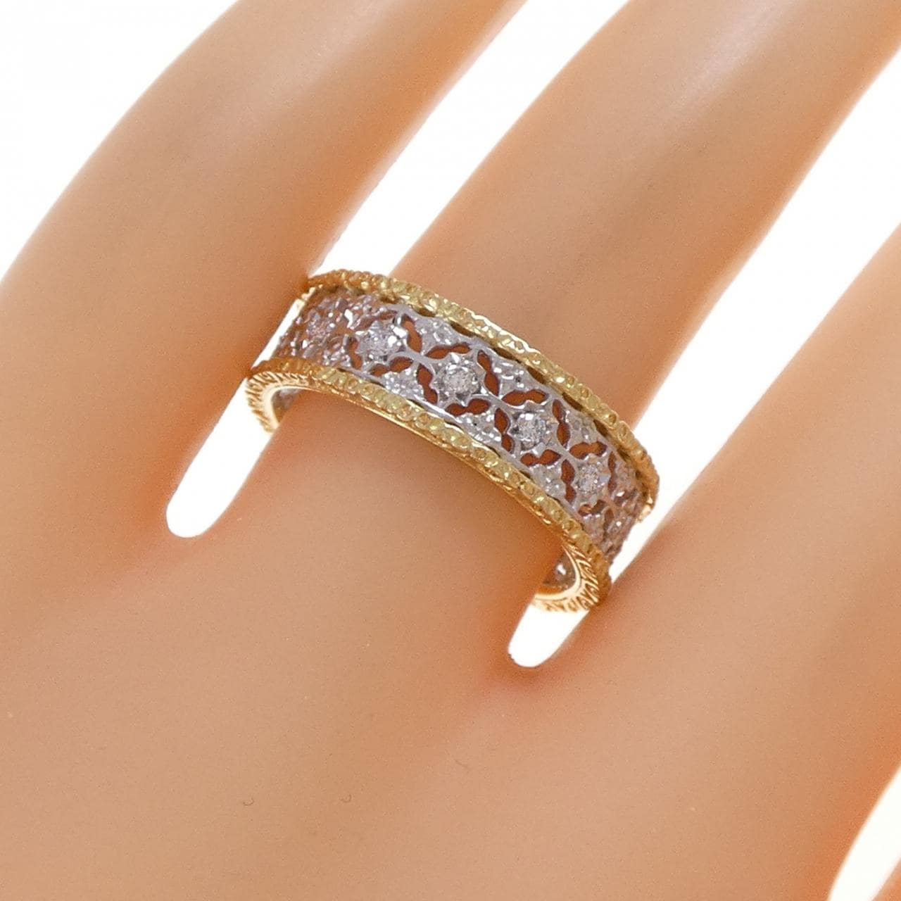 K18YG/PT900 ダイヤモンド リング 0.20CT