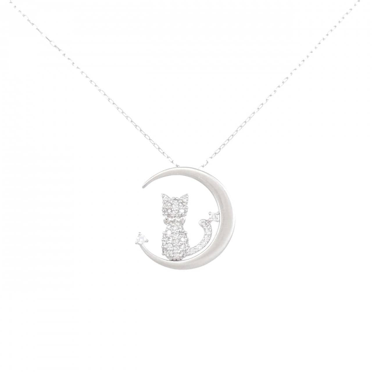 [BRAND NEW] PT Cat x Moon Diamond Necklace 0.20CT