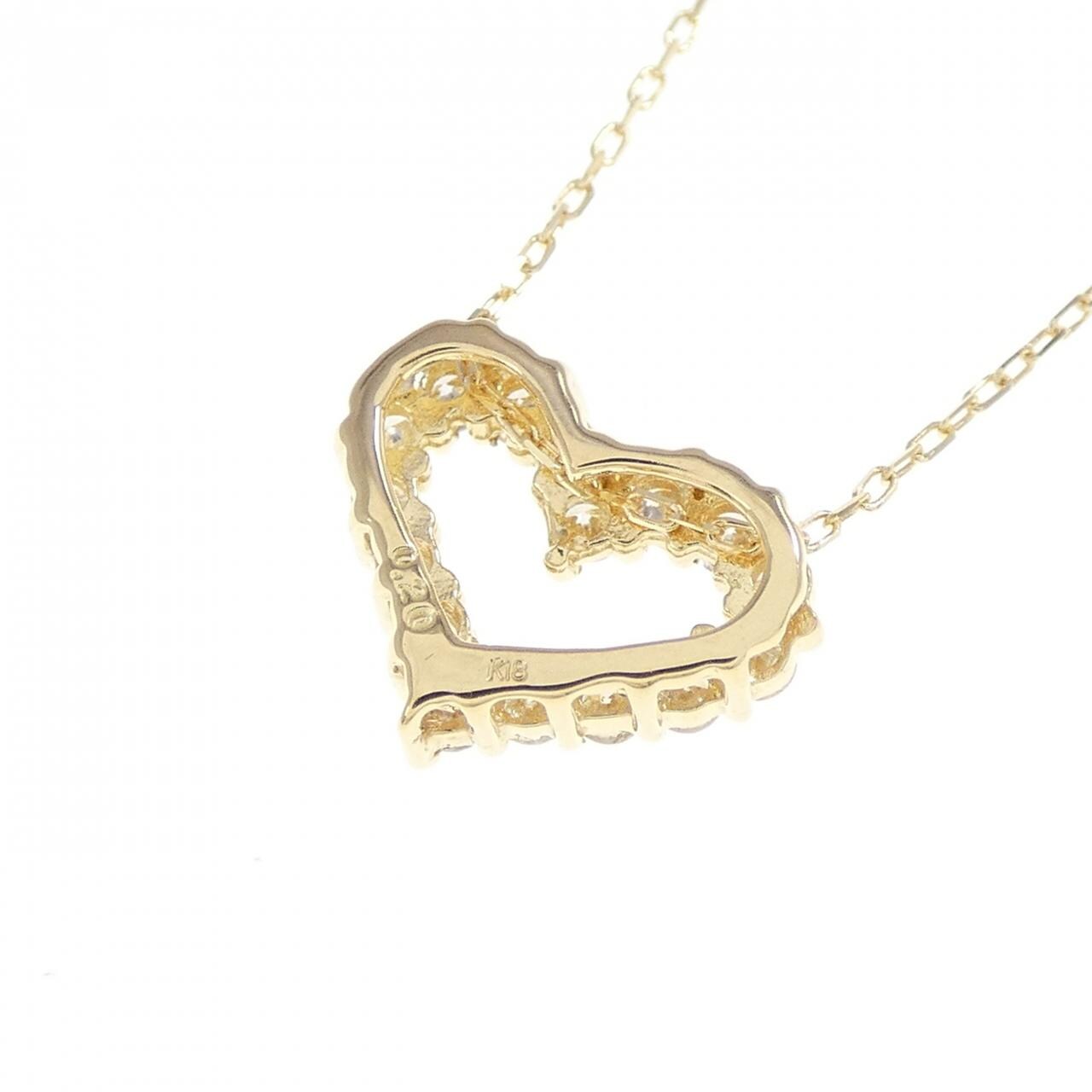 【新品】K18YG ハート ダイヤモンド ネックレス 0.20CT