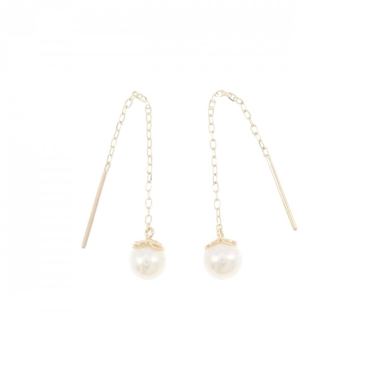 [新品] K10YG淡水珍珠耳环