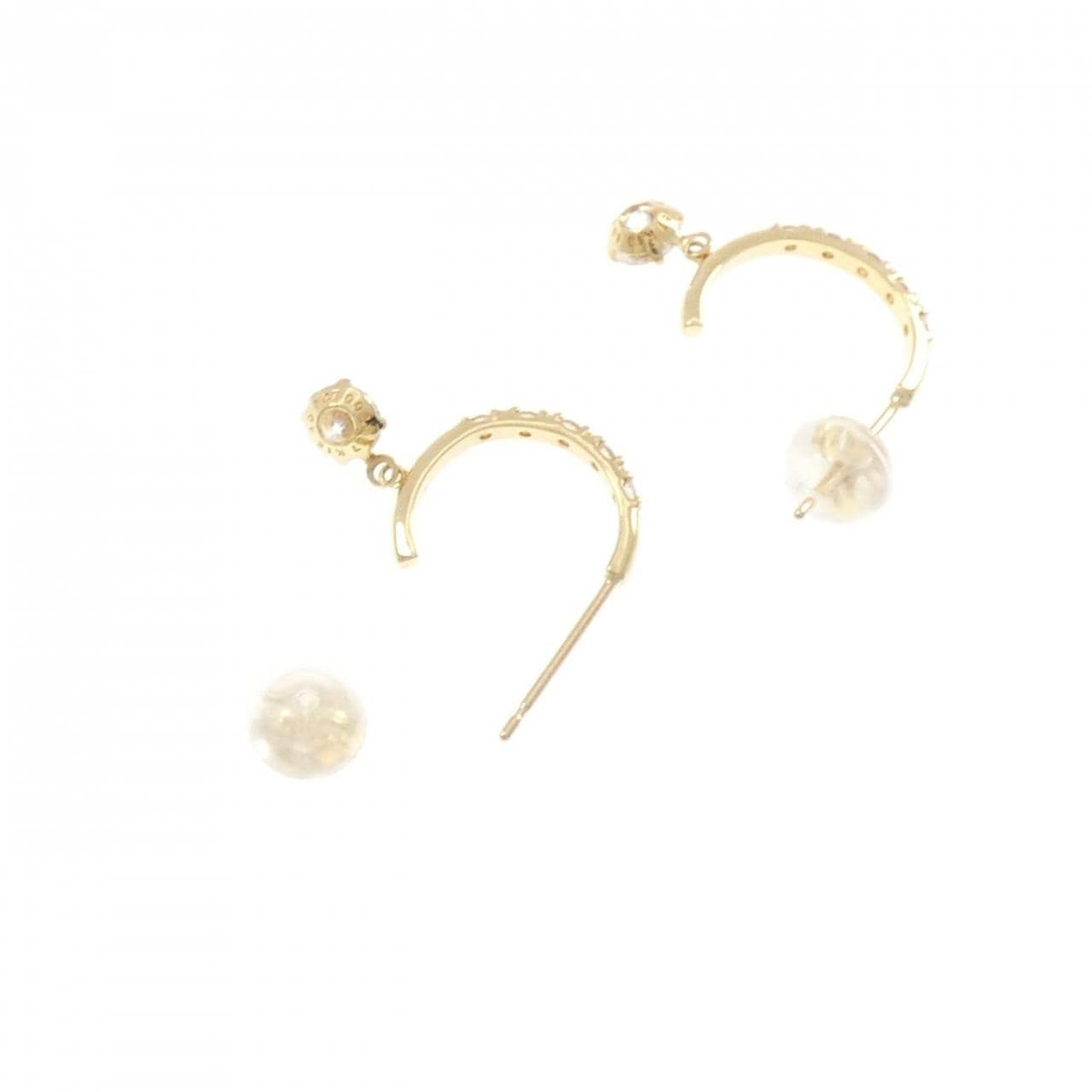 K18YG ダイヤモンド ピアス 0.208CT 0.205CT F SI2 Good