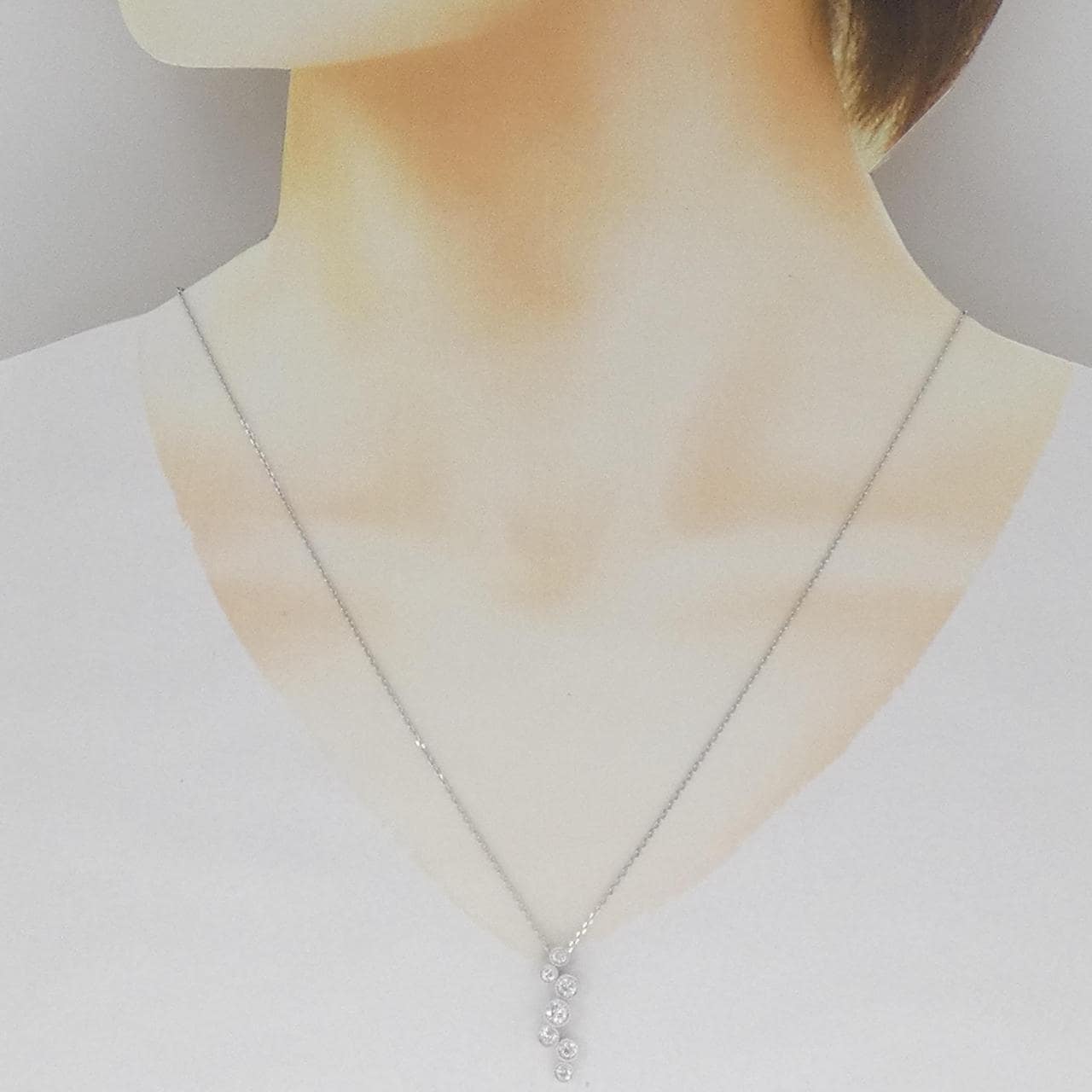 K18WG ダイヤモンド ネックレス 0.70CT