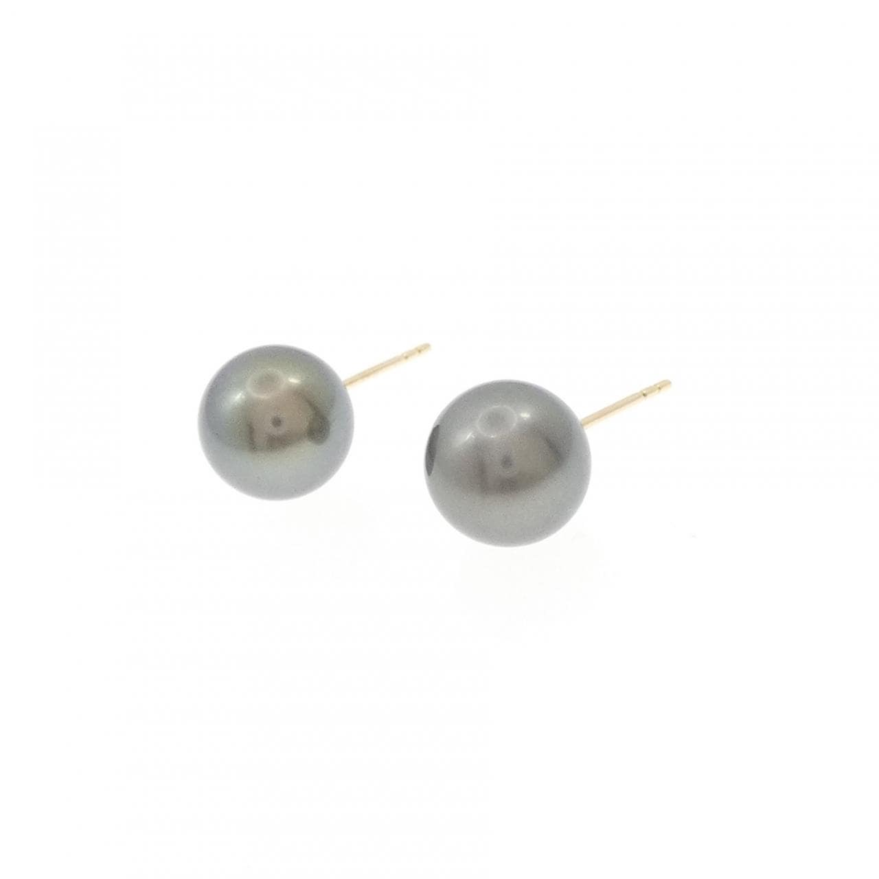 18KYG/K18YG 黒蝶パール ピアス 8.7mm