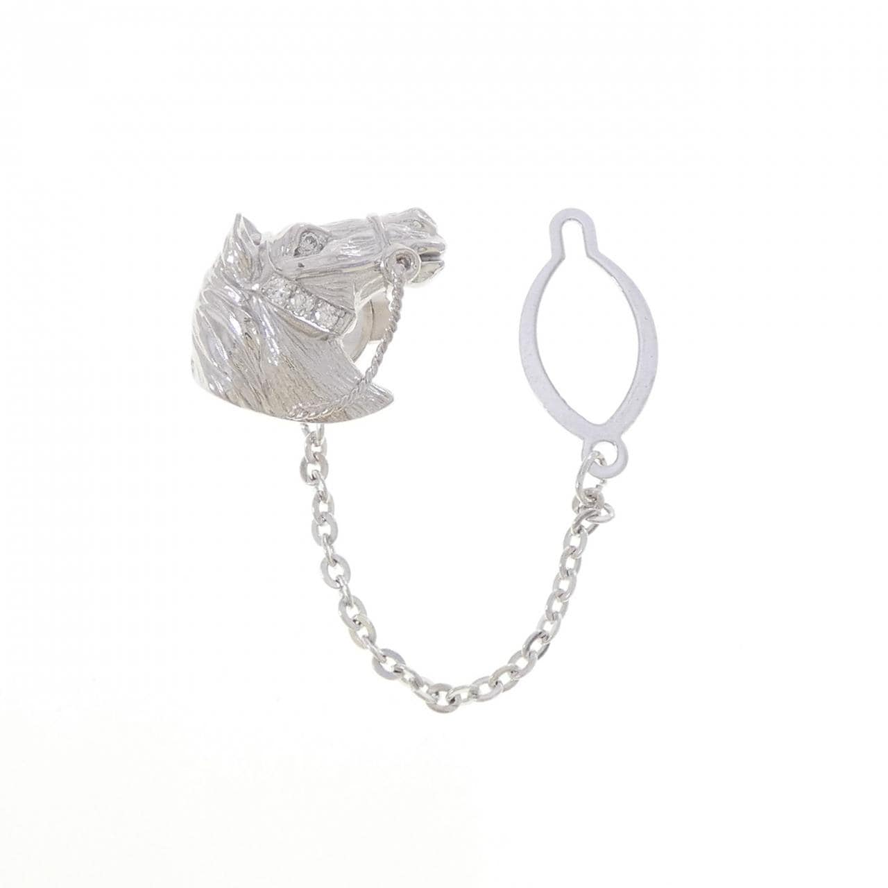 PT900 ホース ダイヤモンド タイピン 0.05CT