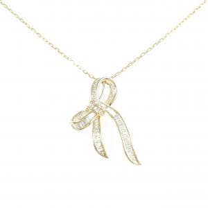 K18YG リボン ダイヤモンド ネックレス 0.35CT