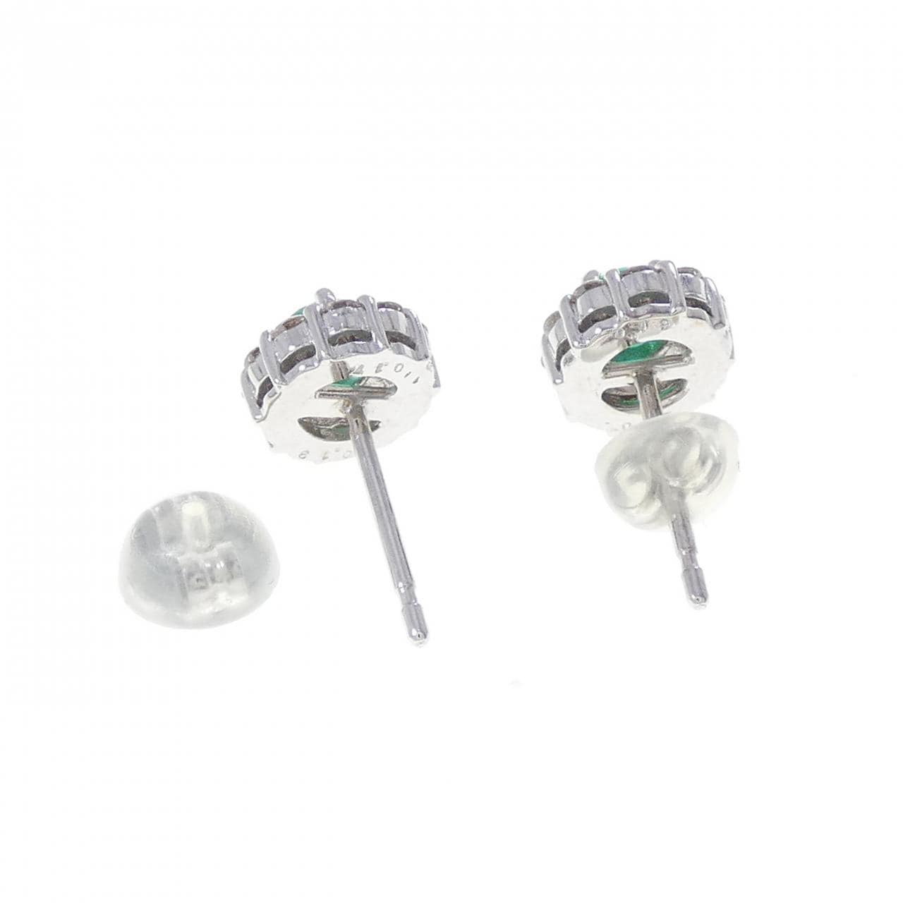 K18WG エメラルド ピアス 0.38CT