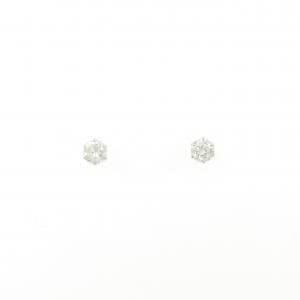 K18WG ソリティア ダイヤモンド ピアス 0.30CT