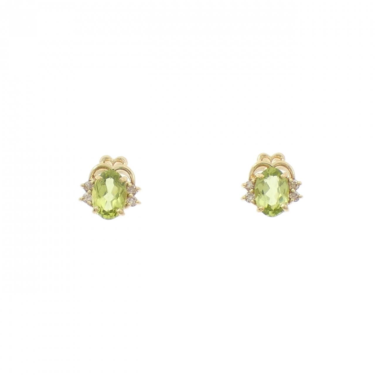 K18YG ペリドット ピアス