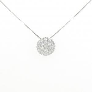 K18WG パヴェ ダイヤモンド ネックレス 1.00CT