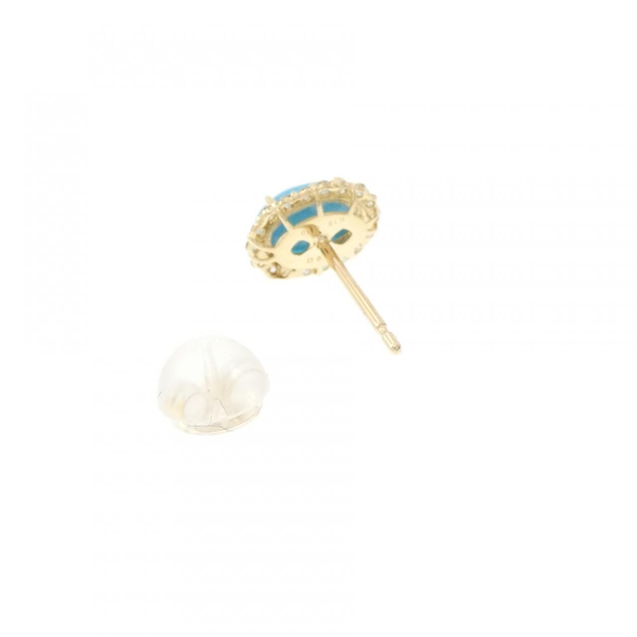 K18YG ターコイズ ピアス 0.30CT 片耳