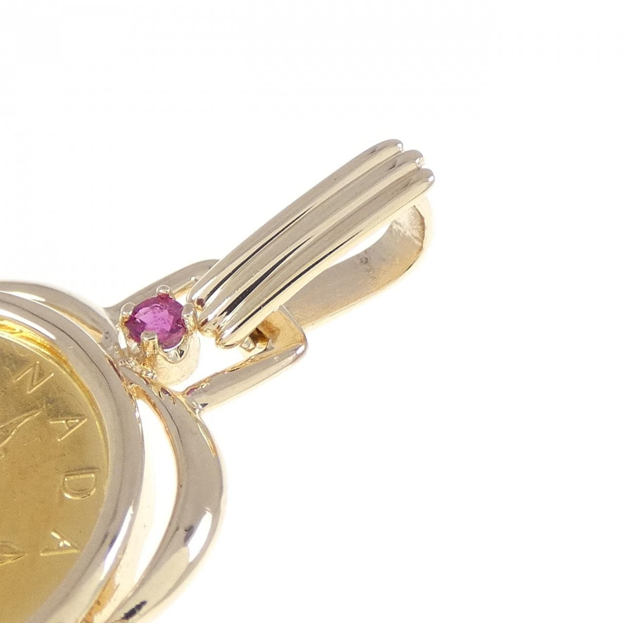 14K(枠) ルビー コイン ペンダント