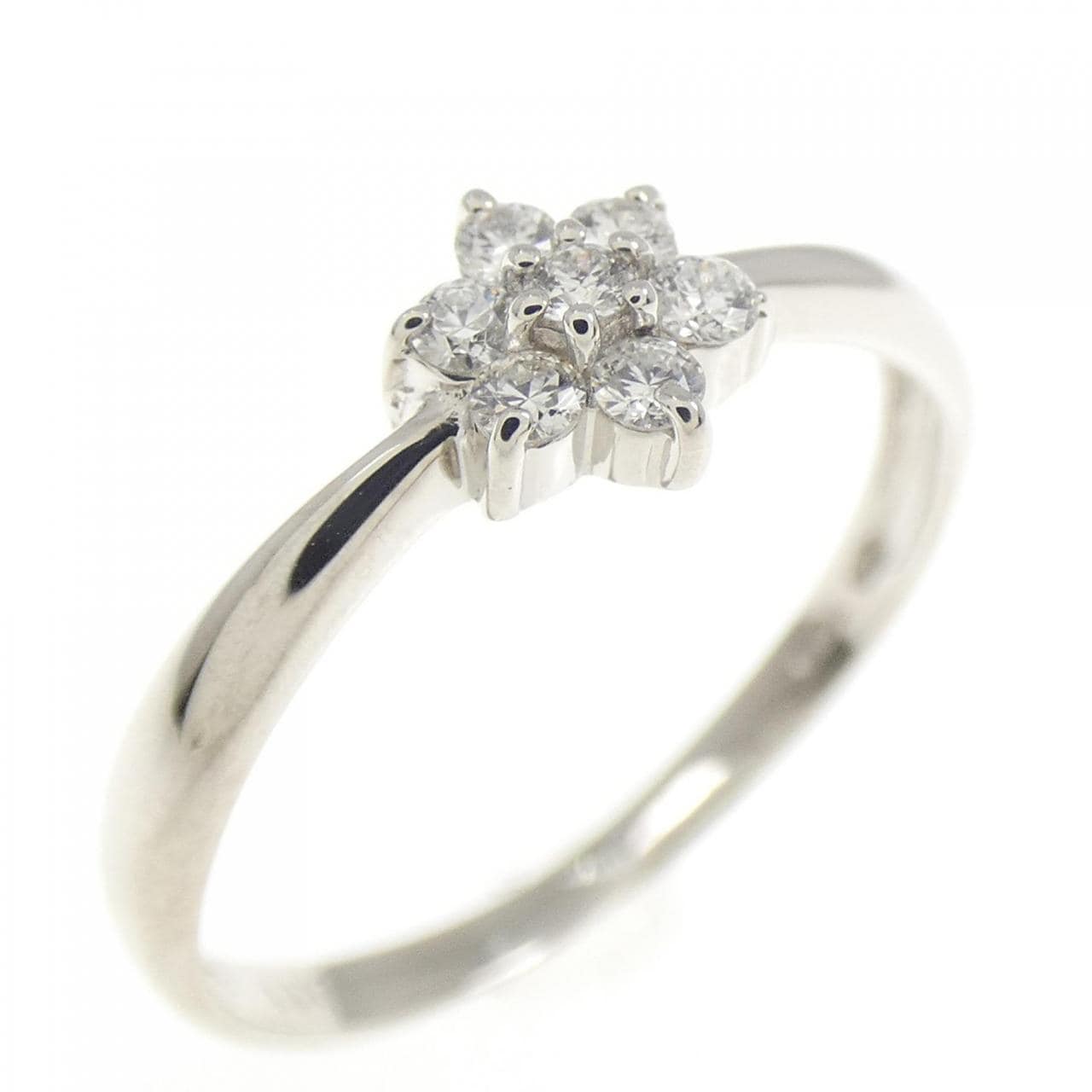 PT900 フラワー ダイヤモンド リング 0.11CT