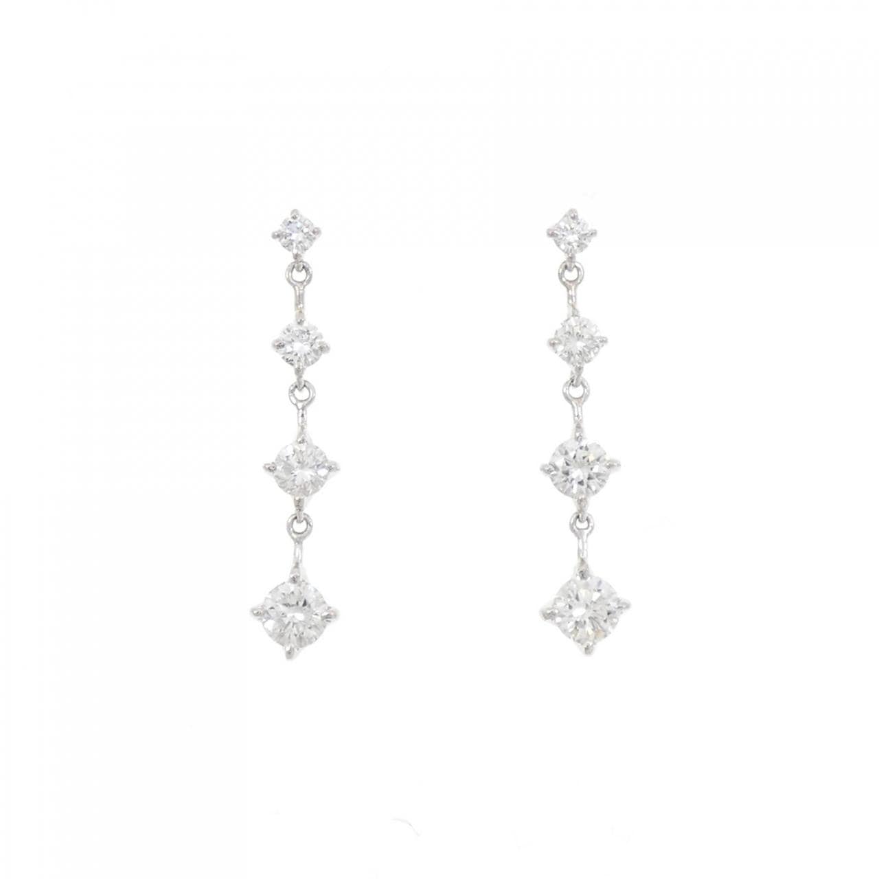 PT900 ダイヤモンド ピアス 0.80CT
