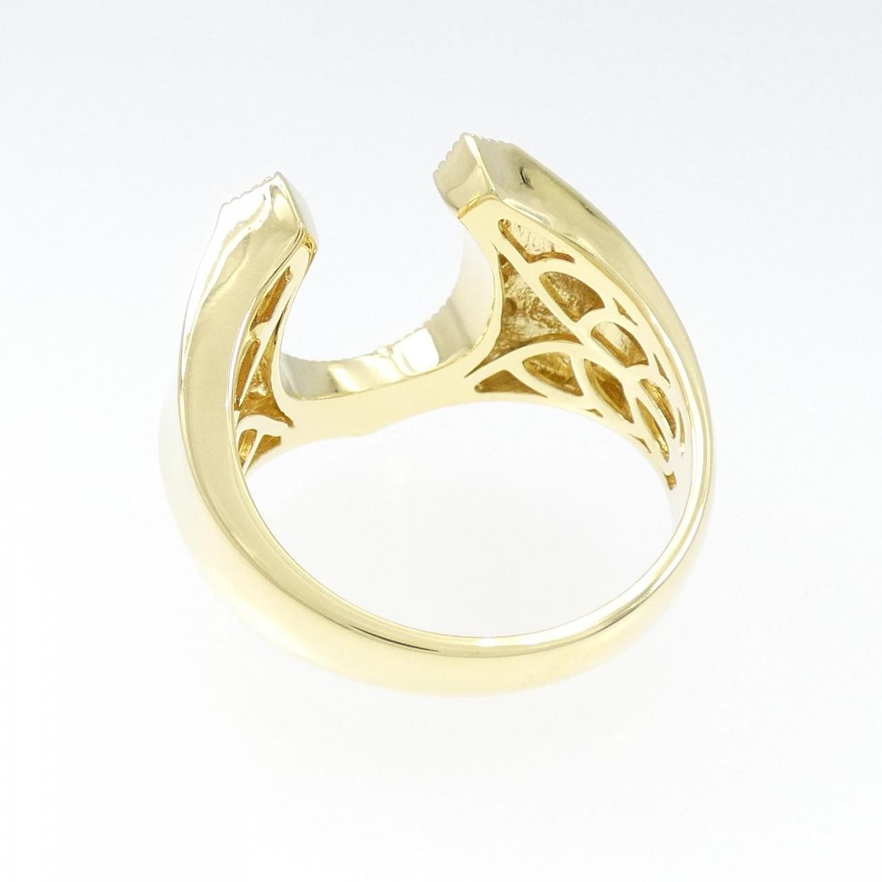 [BRAND NEW] K18YG Horseshoe Diamond Ring 0.53CT