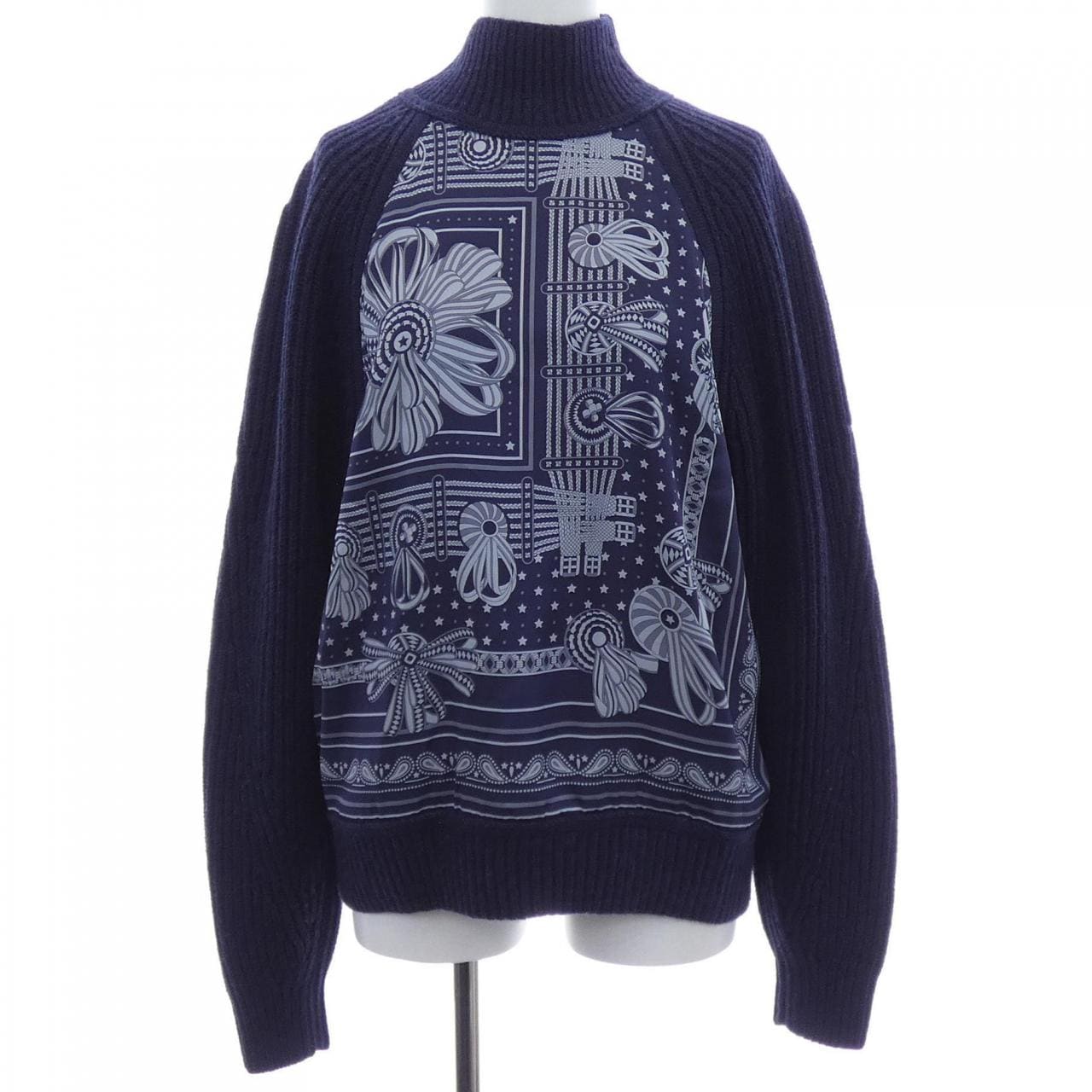 HERMES HERMES Horse Ribbon Ornament *07-7754 Twill Reine Knit