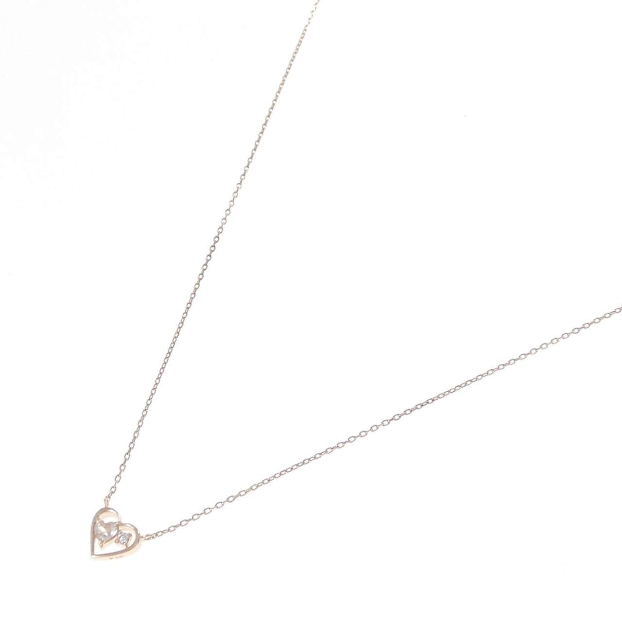 K10PG ハート ホワイトトパーズ ネックレス