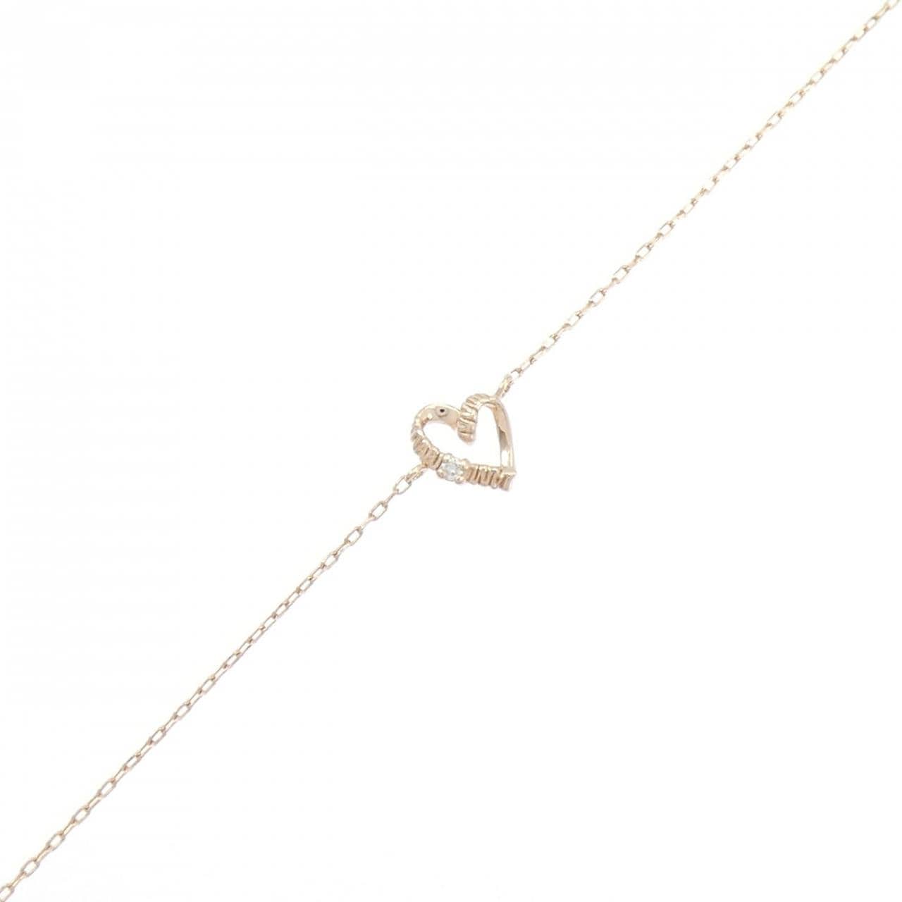 K10PG ハート ダイヤモンド ブレスレット