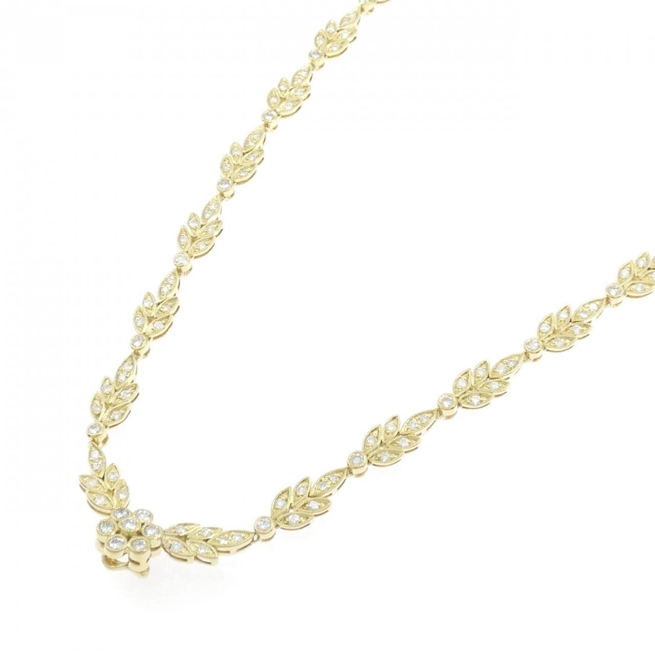 18K黄金钻石项链，3.15克拉