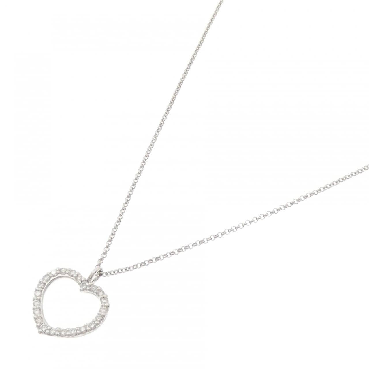 PT900/PT850 ハート ダイヤモンド ネックレス 0.30CT