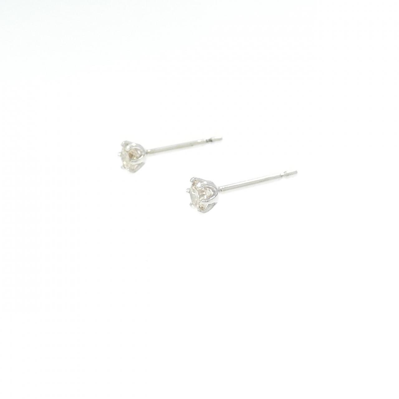 PT900 ソリティア ダイヤモンド ピアス 0.10CT