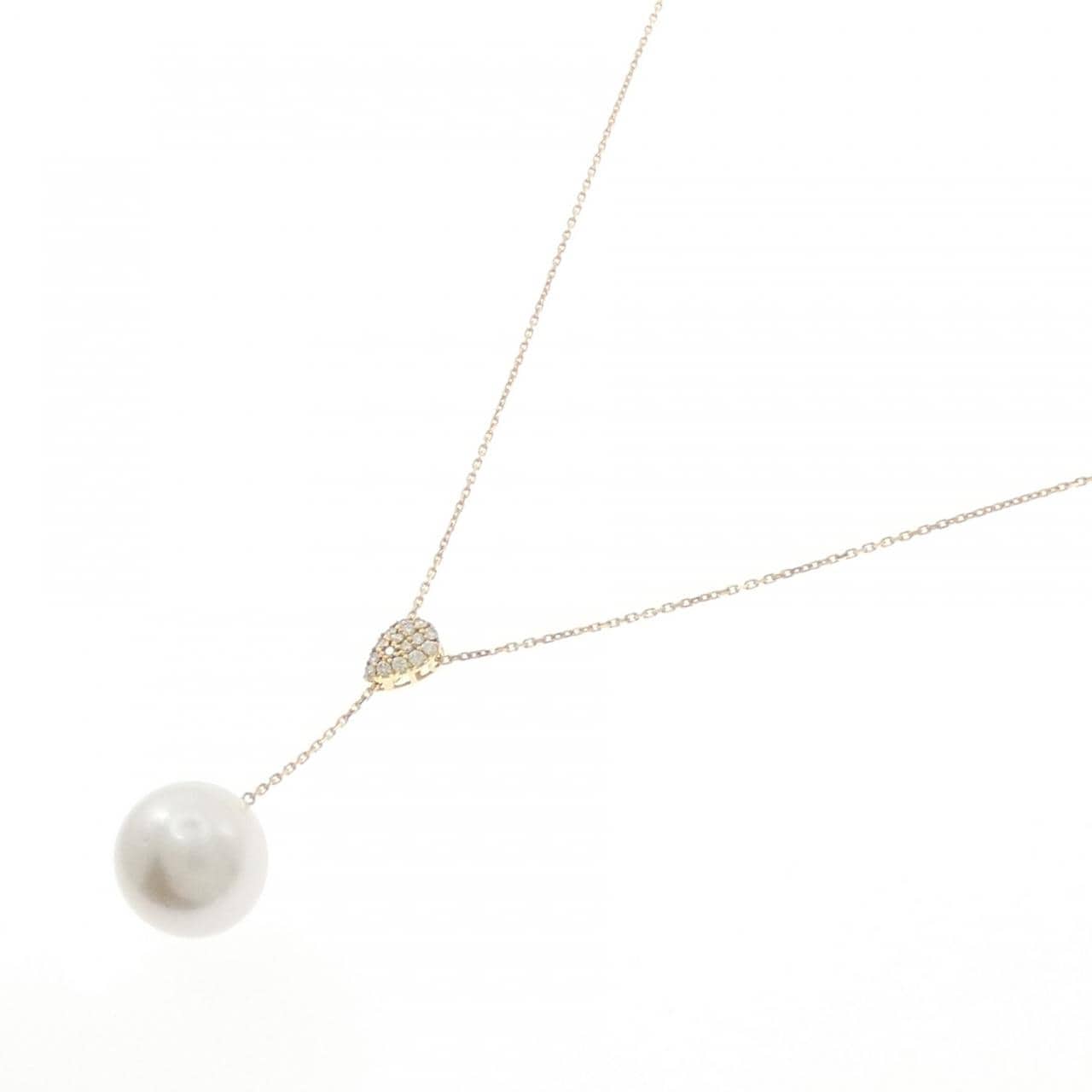 K18YG 白蝶パール ネックレス 15.0mm