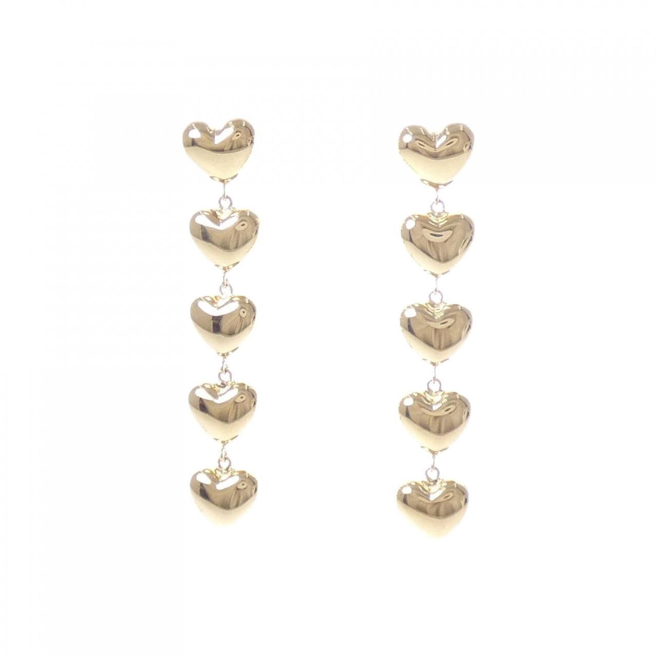 K18YG heart earrings