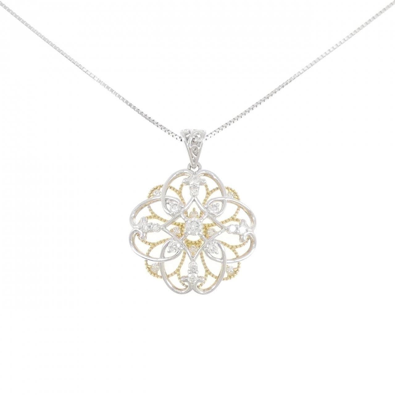 K18YG/K18WG ダイヤモンド ネックレス 0.33CT