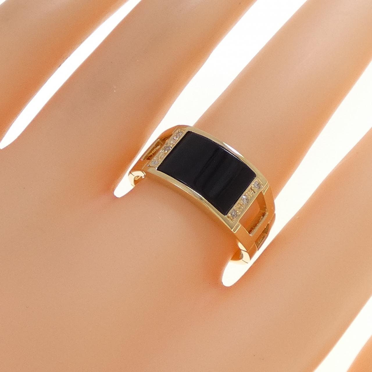 【新品】K18YG オニキス リング