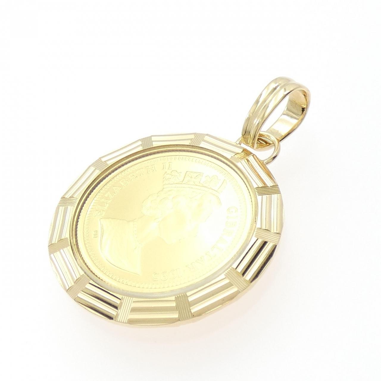 K18YG(枠) コイン ペンダント