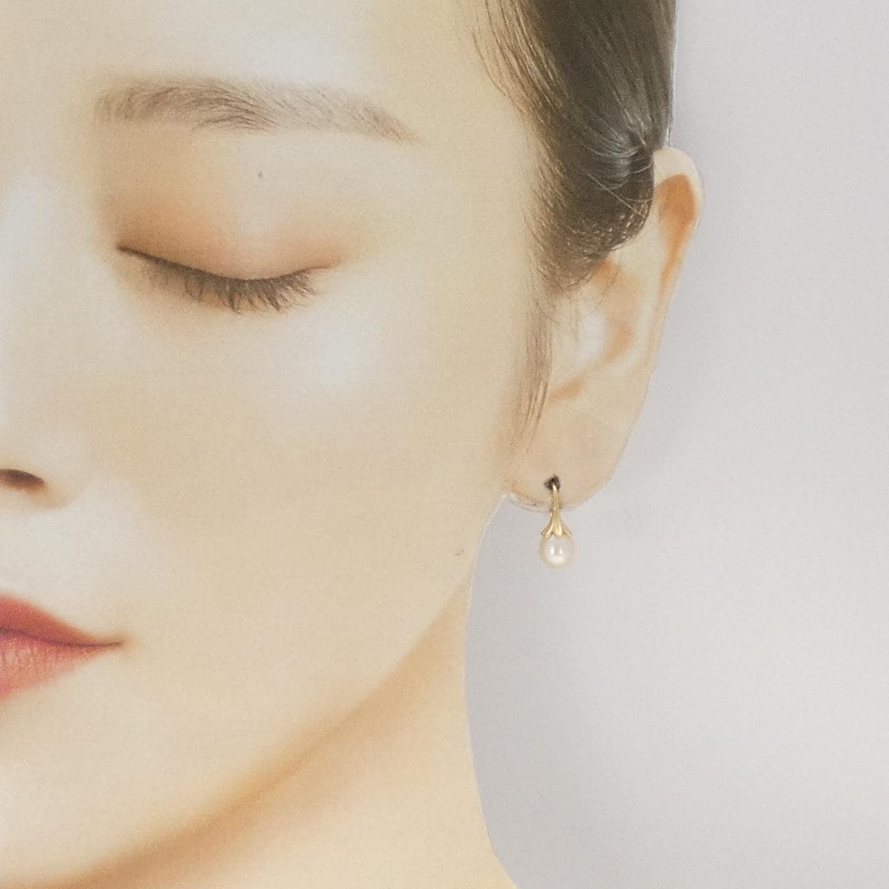 K18YG 淡水パール ピアス