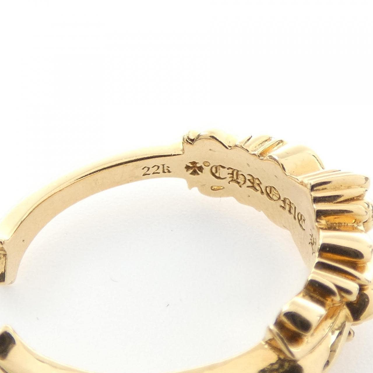 クロムハーツ CHROME HEARTS BABY CLSC DBL FLRL CRS OPEN GLD 207159922GLD RING