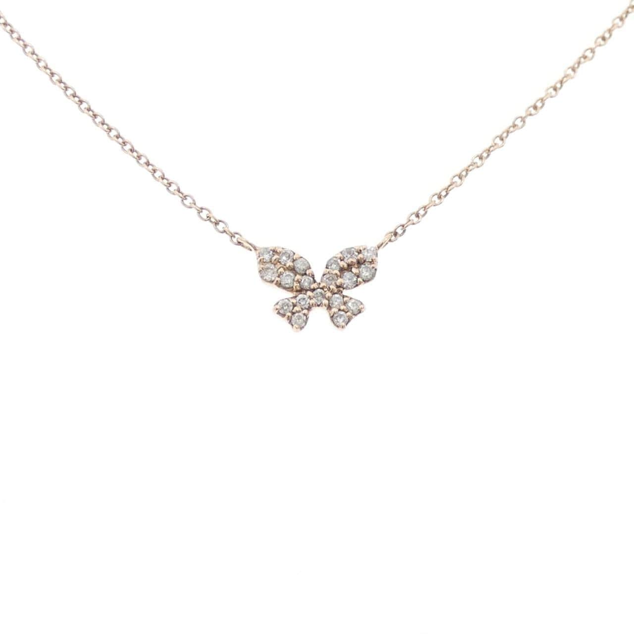 K10PG butterfly Diamond necklace 0.10CT