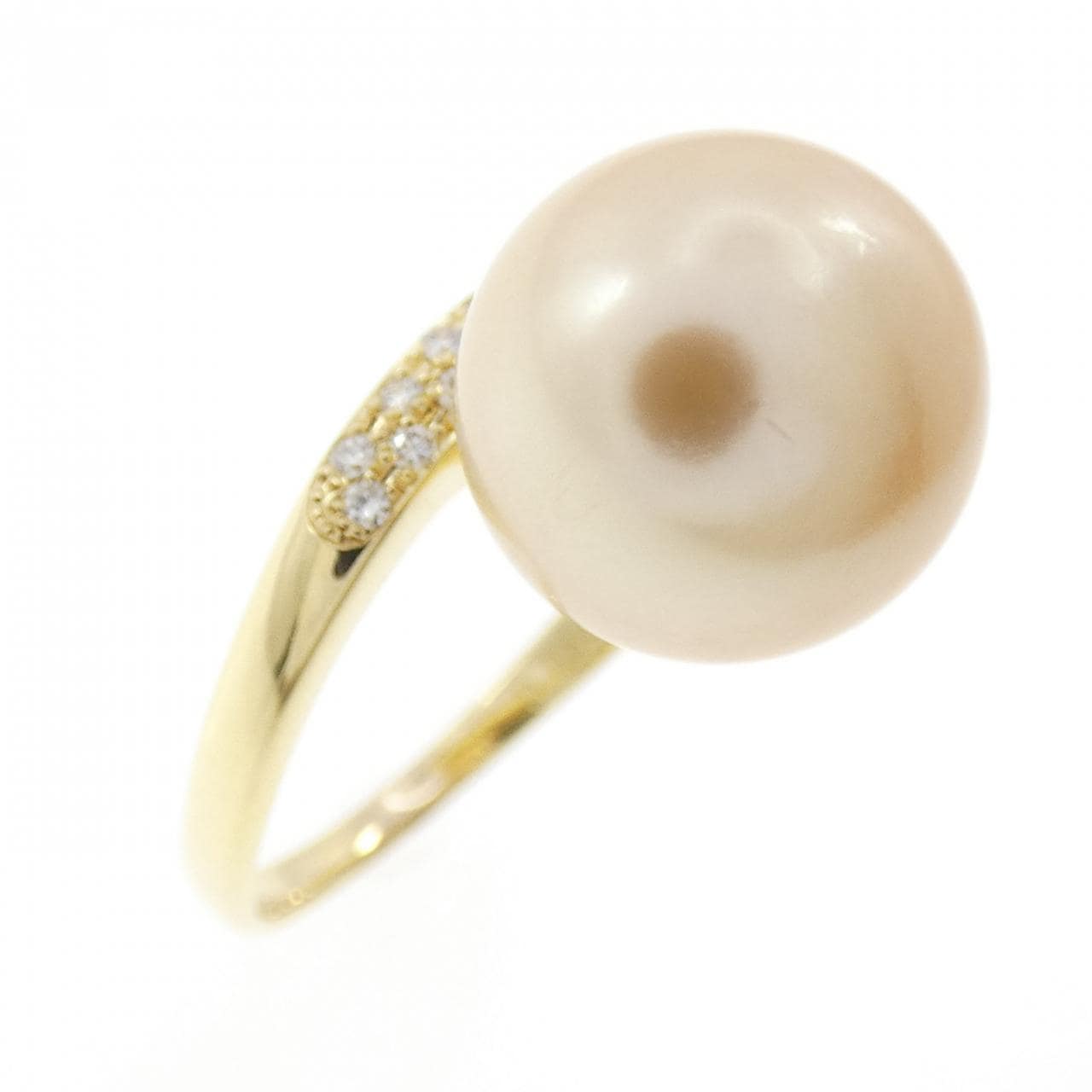 K18YG 白蝶パール リング 11.6mm