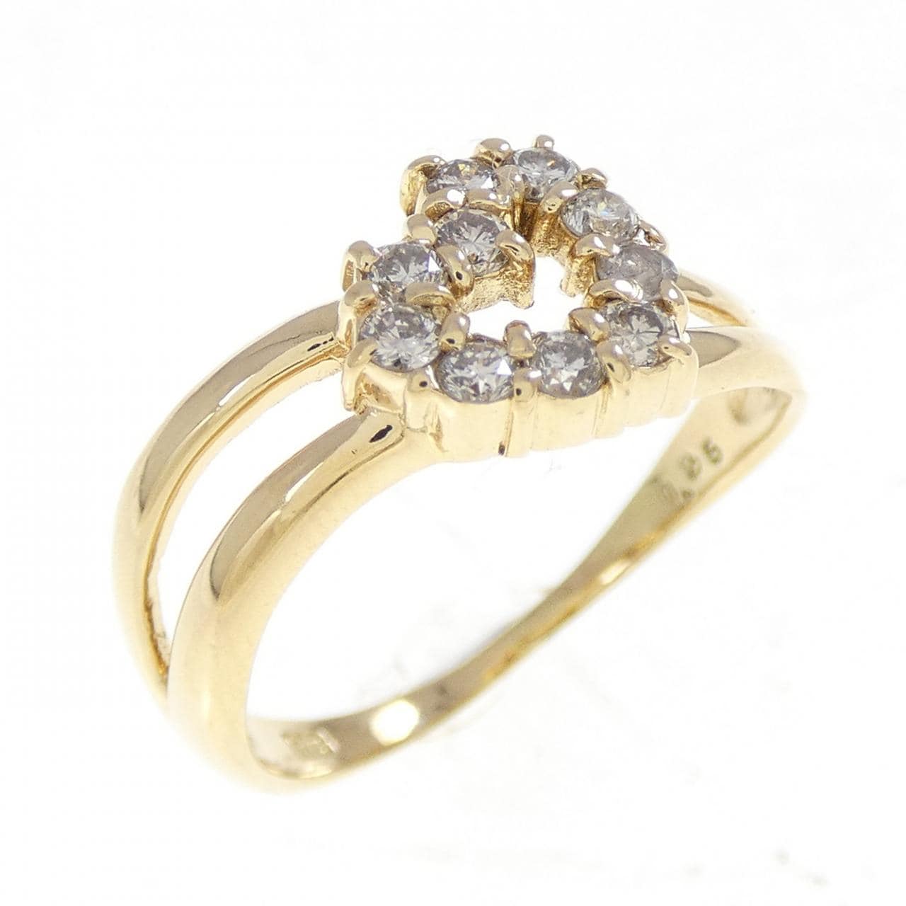K18YG ハート ダイヤモンド リング 0.25CT