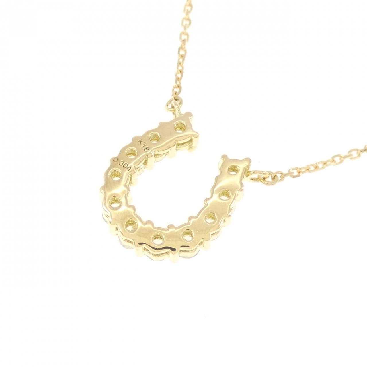 [新品] K18YG 马蹄钻石项链 0.304CT