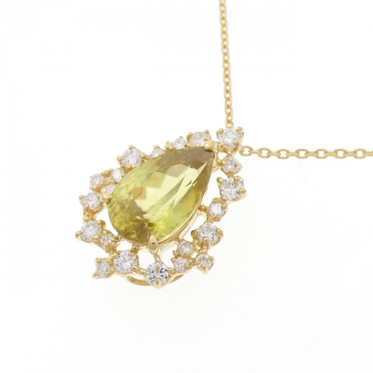 K18YG スフェーン ネックレス 1.99CT