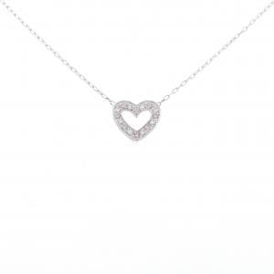 K18WG ハート ピンクダイヤモンド ネックレス 0.06CT