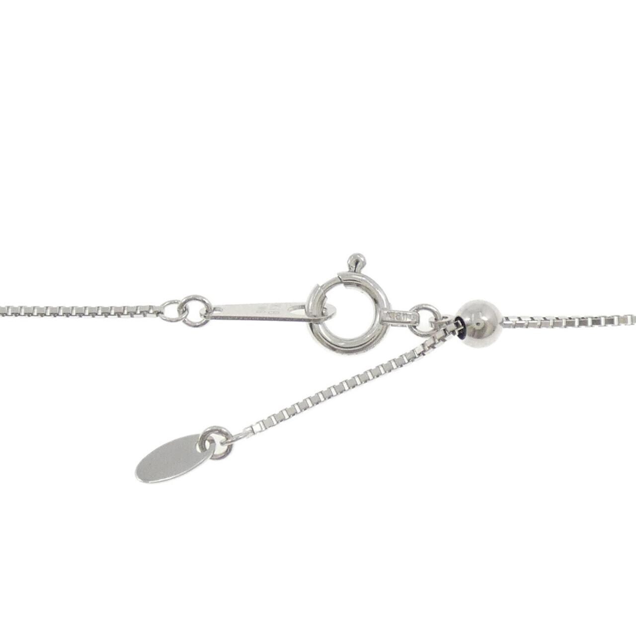 K18WG フラワー ダイヤモンド ネックレス 0.19CT