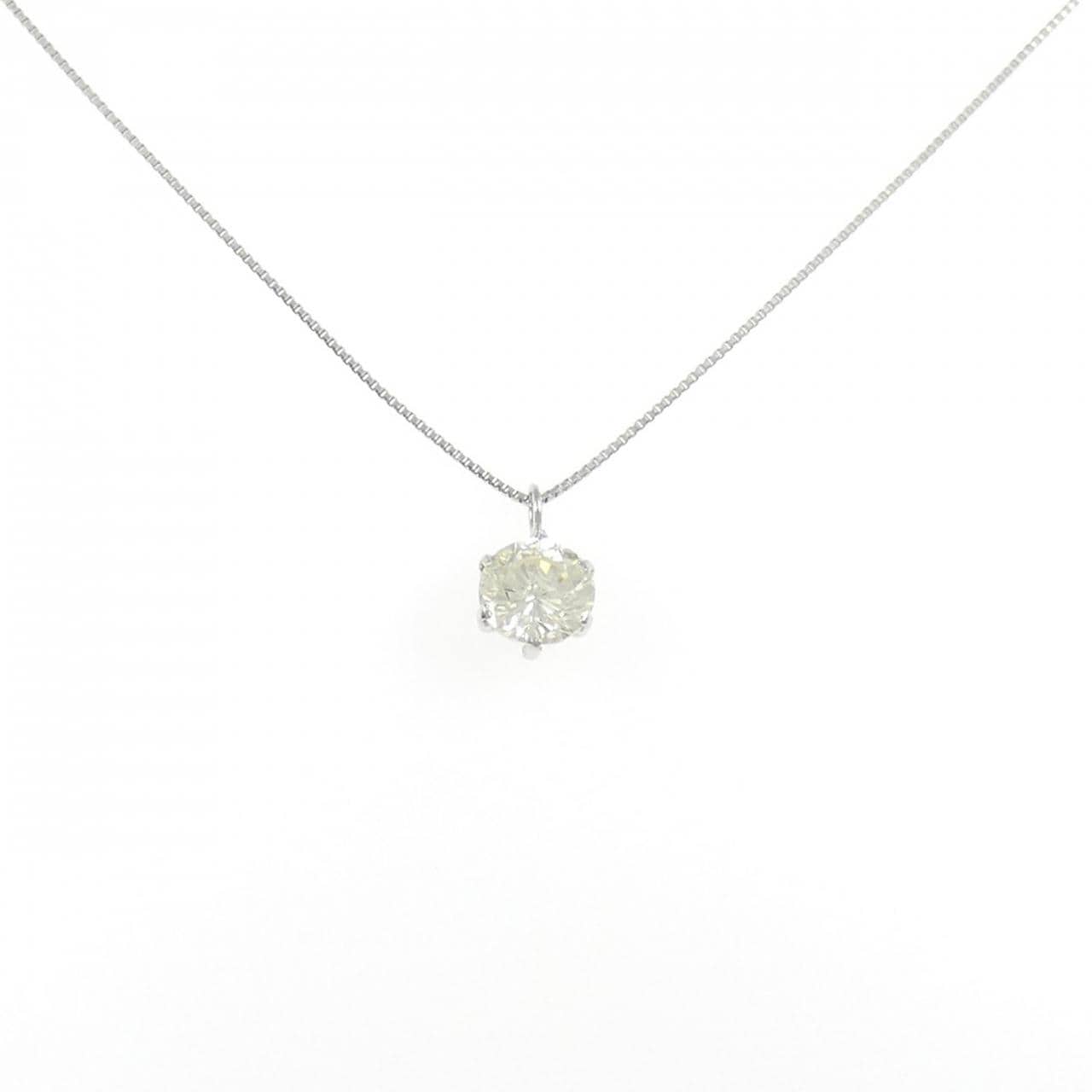 PT900/PT850 ソリティア ダイヤモンド ネックレス 0.87CT