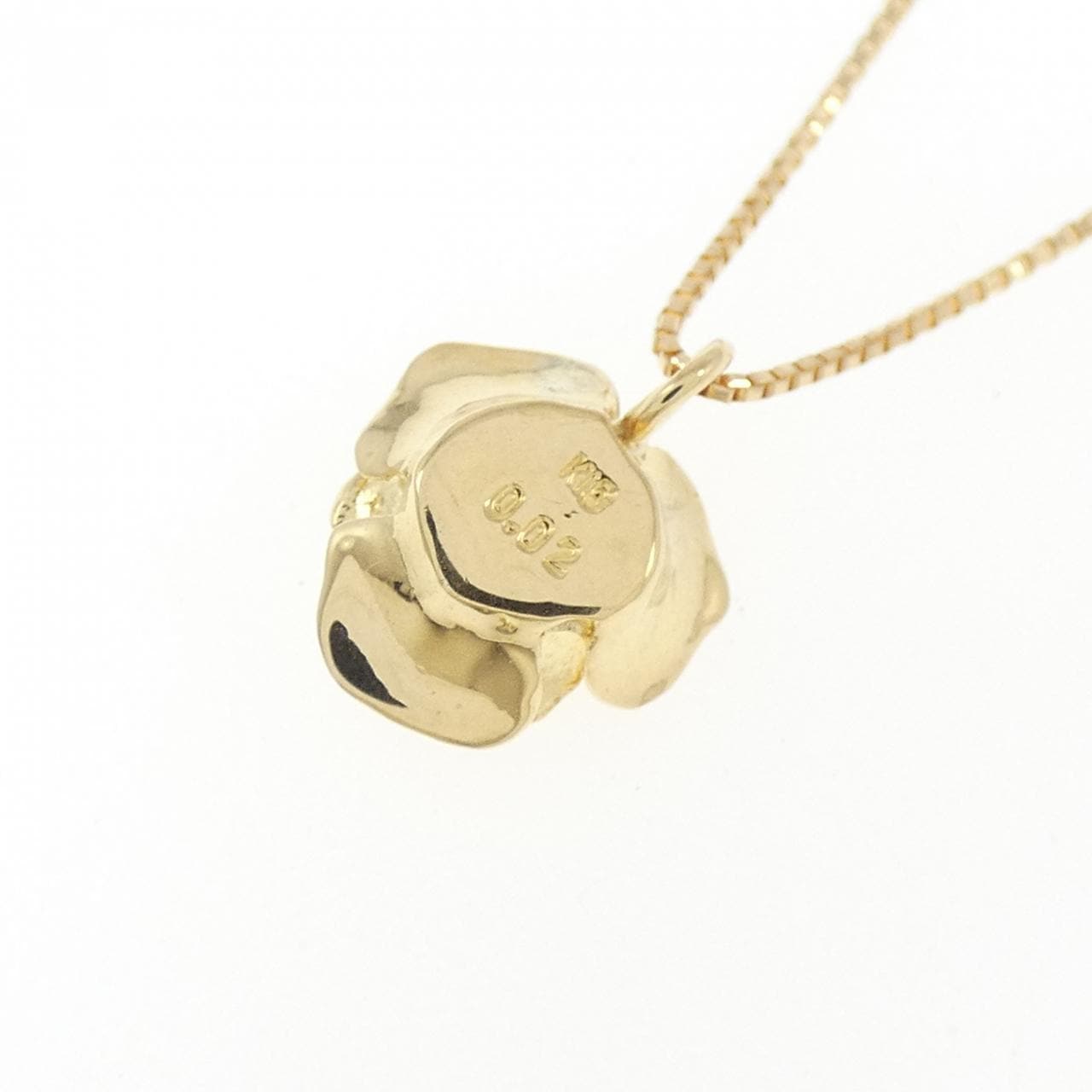 K18YG ローズ ダイヤモンド ネックレス 0.02CT