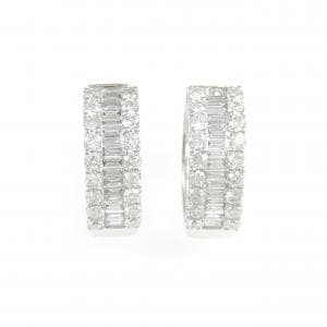 K18WG ダイヤモンド ピアス 1.80CT
