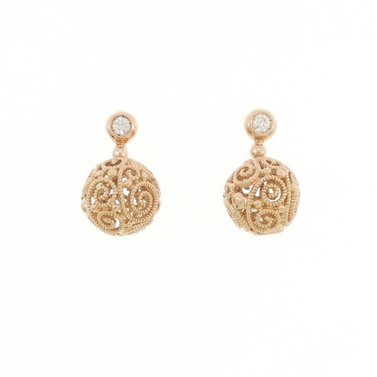 750PG ダイヤモンド ピアス