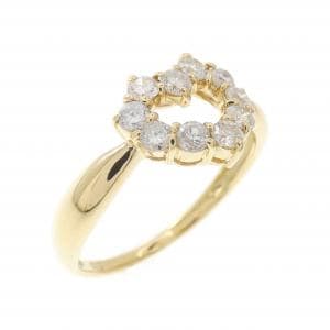 K13YG ハート ダイヤモンド リング 0.35CT