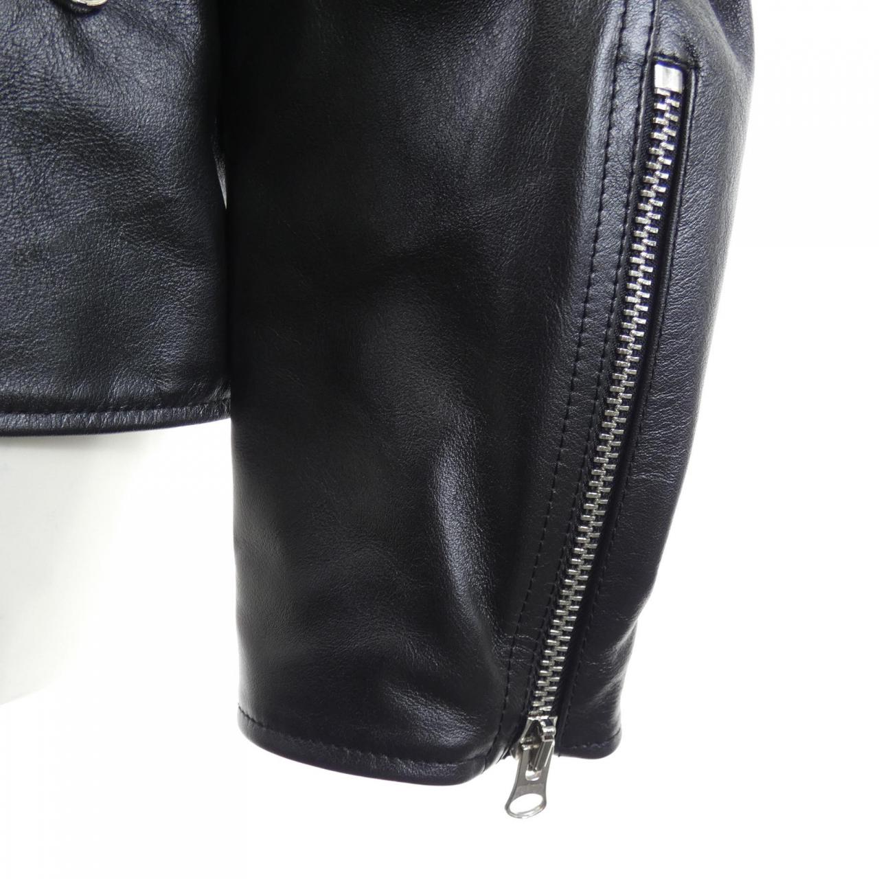 エムエムシックス MM6 八の字 S52AM0227 UNISEX レザーライダースジャケット