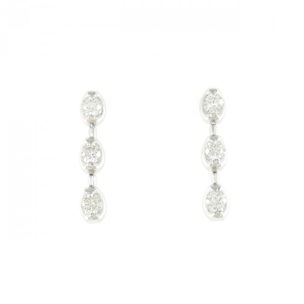 K18WG ダイヤモンド ピアス 0.40CT