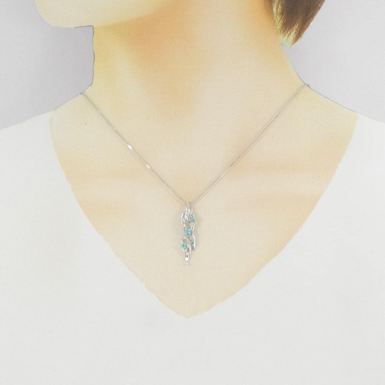 K18WG パライバトルマリン ネックレス 0.25CT