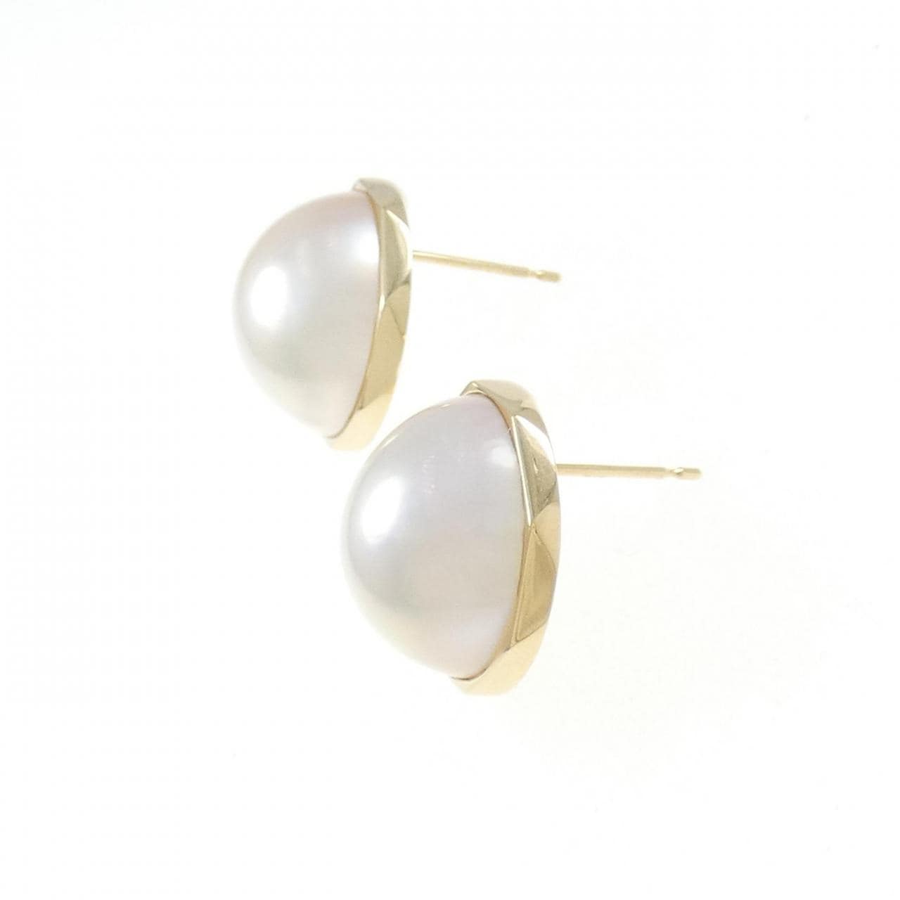 K18YG Mabe pearl earrings