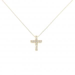 K18YG クロス ダイヤモンド ネックレス 0.16CT