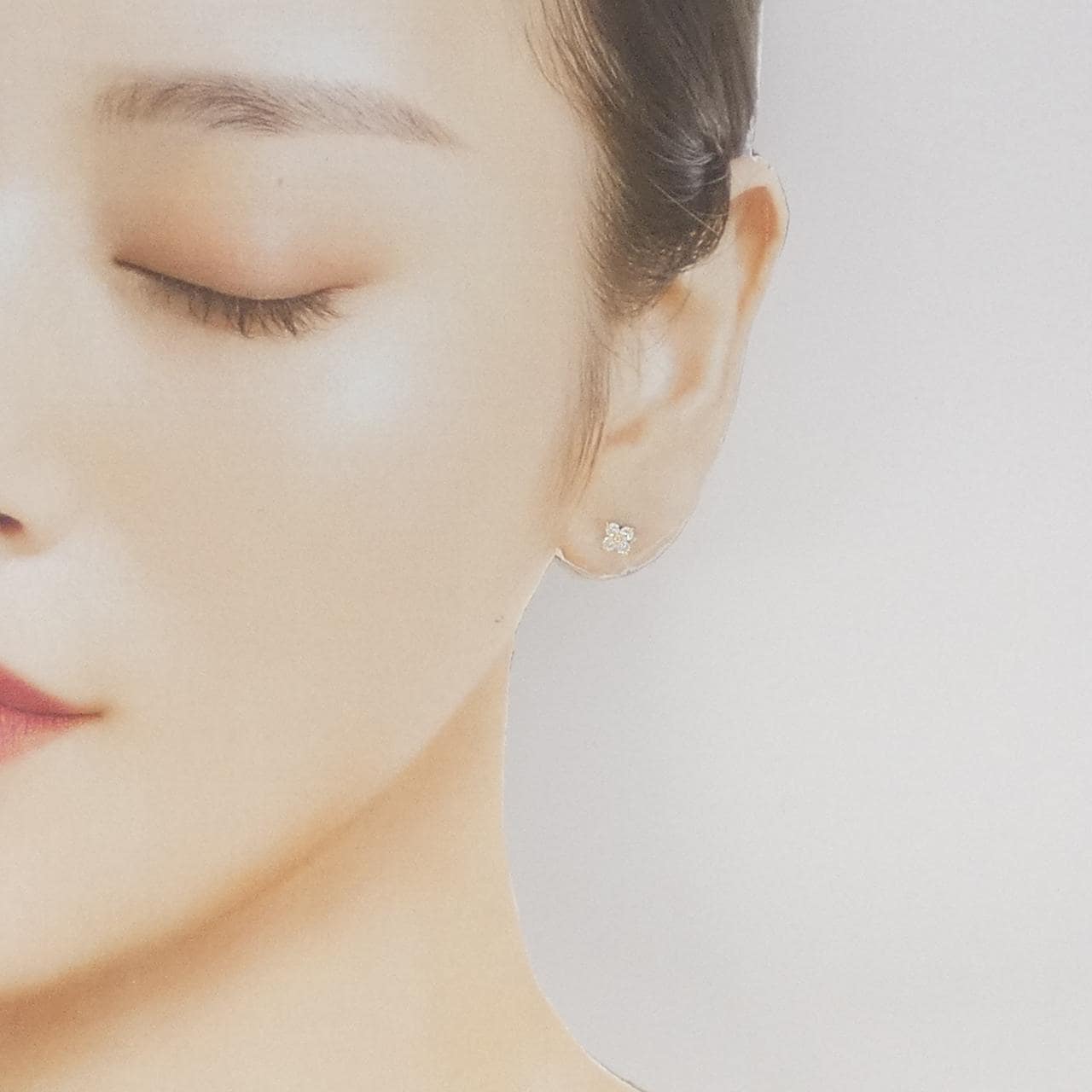 【リメイク】K18YG フラワー ダイヤモンド ピアス 0.30CT